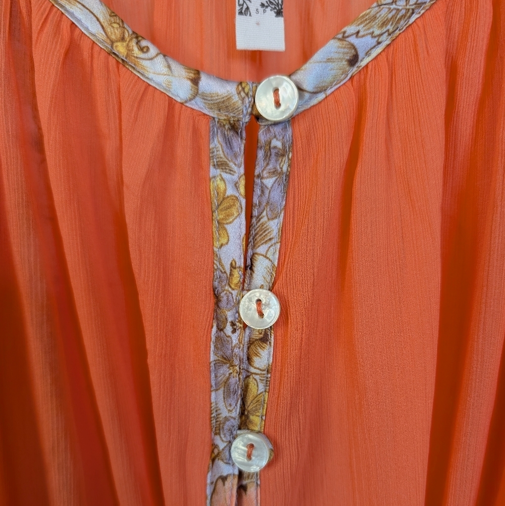 Free People Intimately Bali Sweet Nothing Slip Mini Dress Lingerie Coral Small - Picture 8 of 8